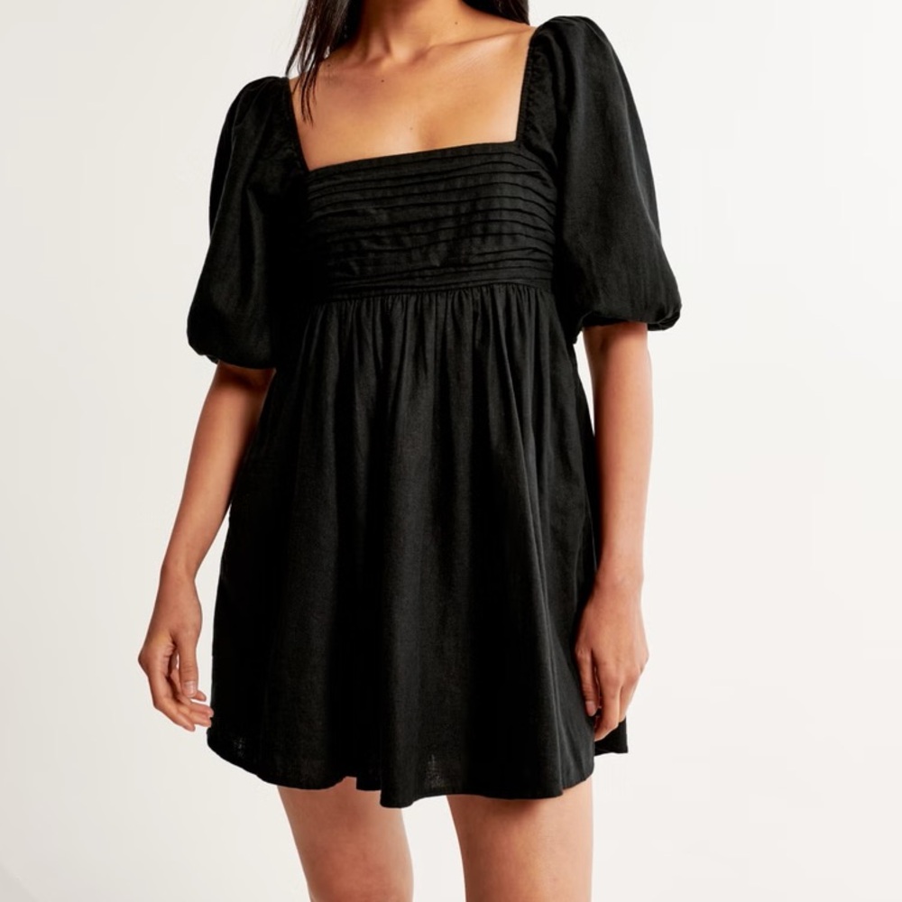 Abercrombie + Fitch Emerson Cotton Blend Black Dress - Picture 8 of 8